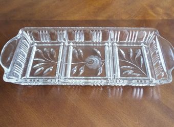 3 Section Glass Appetizers Plate