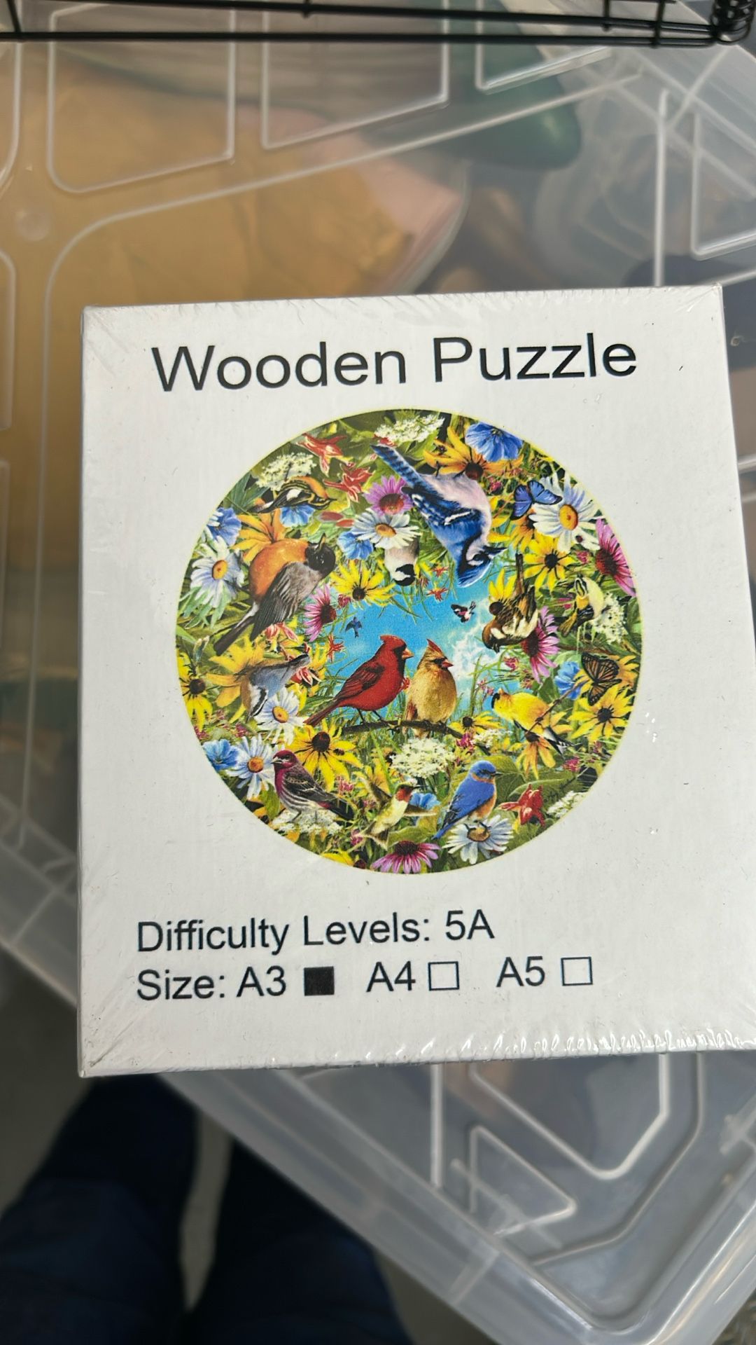 Wooden Backyard Birds And Flowers round table Puzzles