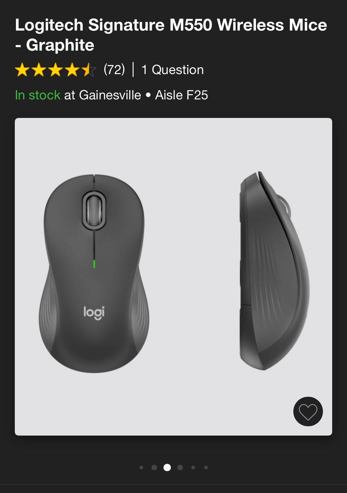 Logitech Signature 550L Silent Click Mouse With Bolt Receiver