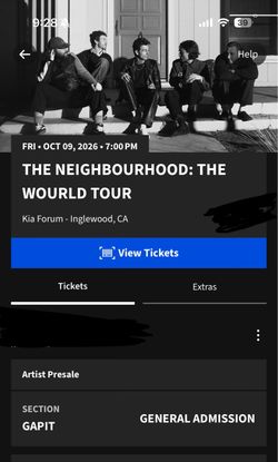 The Neighbourhood Ticket 10/09/26
