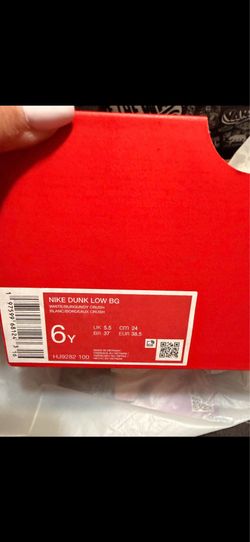 Nike wht/burgundy crush 6Y