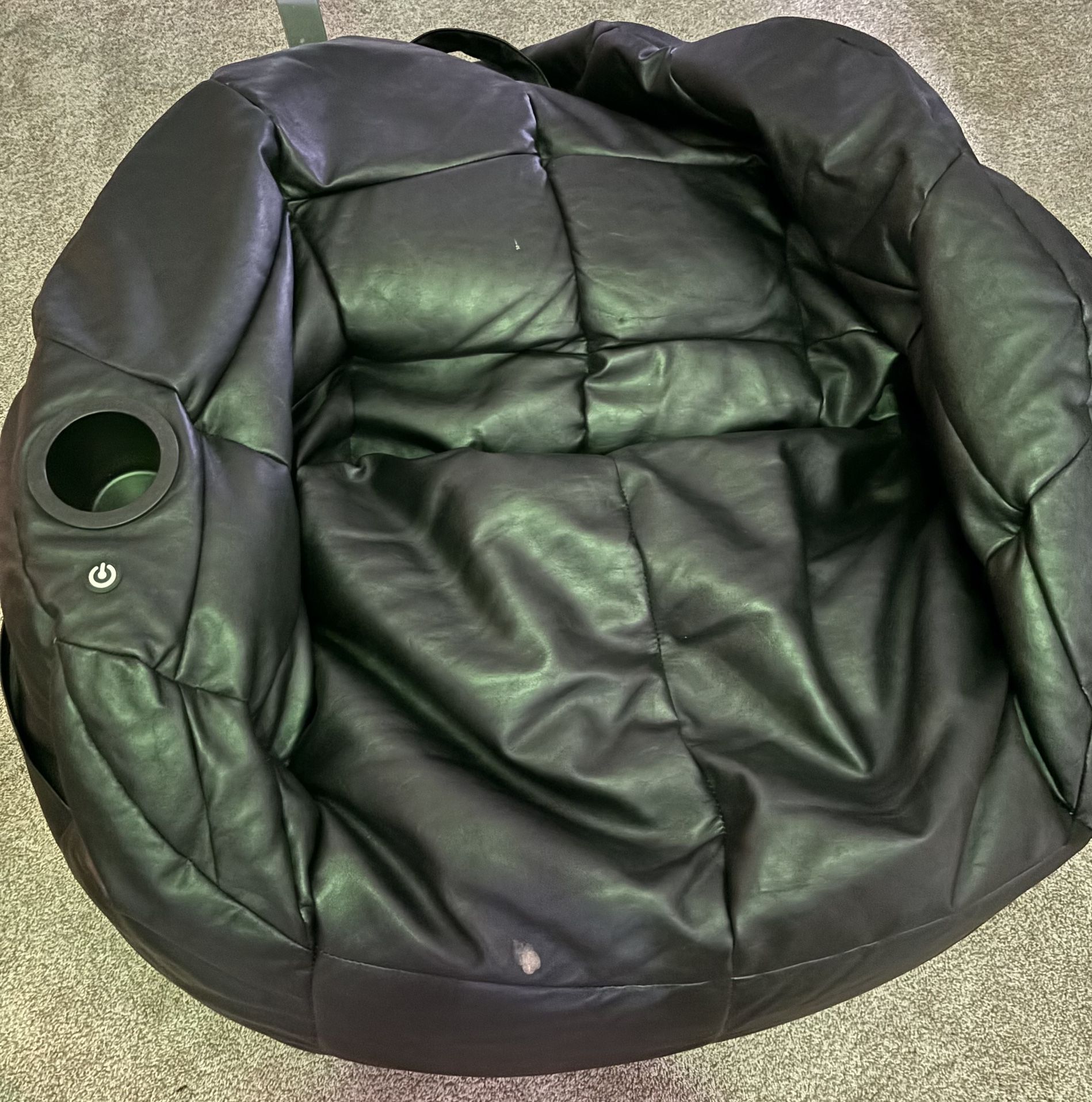 Oversized Black Beanbag with Cup holder 