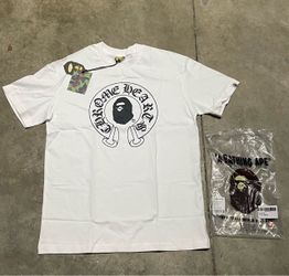 Bape x chrome hearts shirt white (size M)