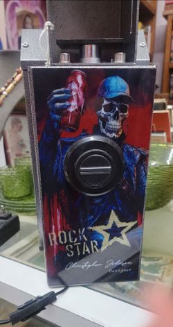 "Rockstar" branded manual mechanical can crusher designed by Christopher Johnson