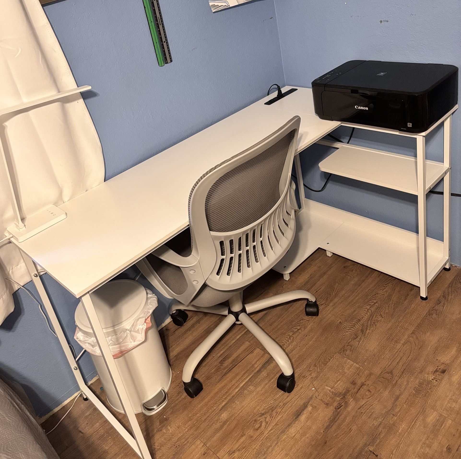 Desk | L Shaped Corner Desk | Desk Light | Desk Chair