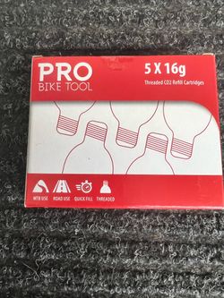Pro Bike Tool 5x16g threaded co2 cartridges sold as 5 pack