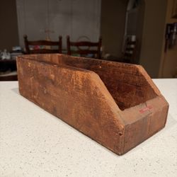 Primitive Vintage Wooden File Box – Rustic Farmhouse Desk Organizer