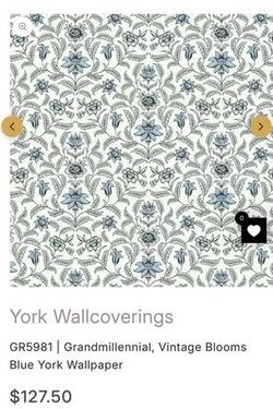Prepasted Blue Floral Wallpaper - 3 Rolls / 182.25 sqft
