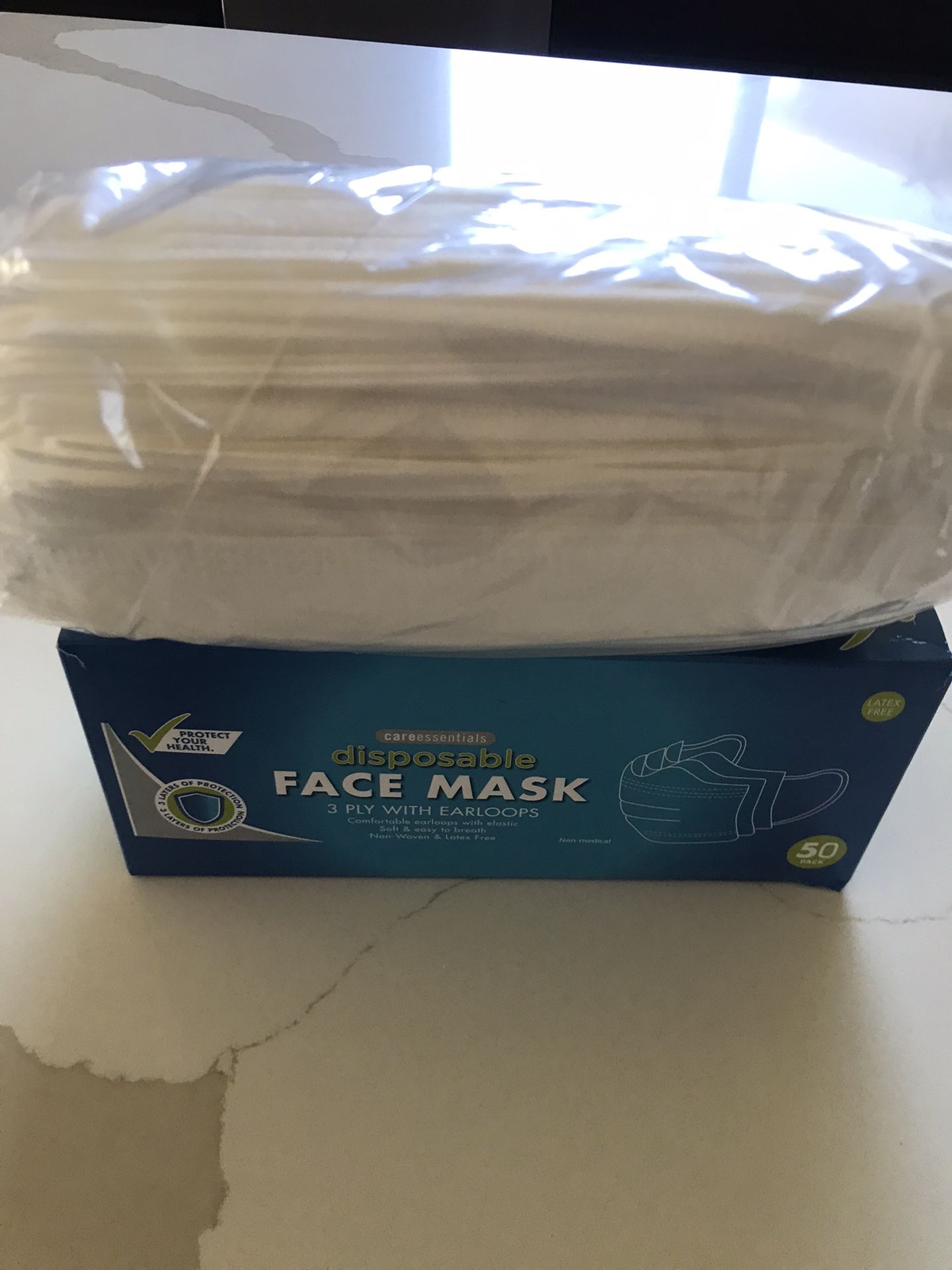 White Face Mask. 3 Layers $5