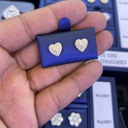 925 Yellow Silver Moissanite Earings