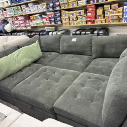 Tisdale Sectional Couch Dark Gray