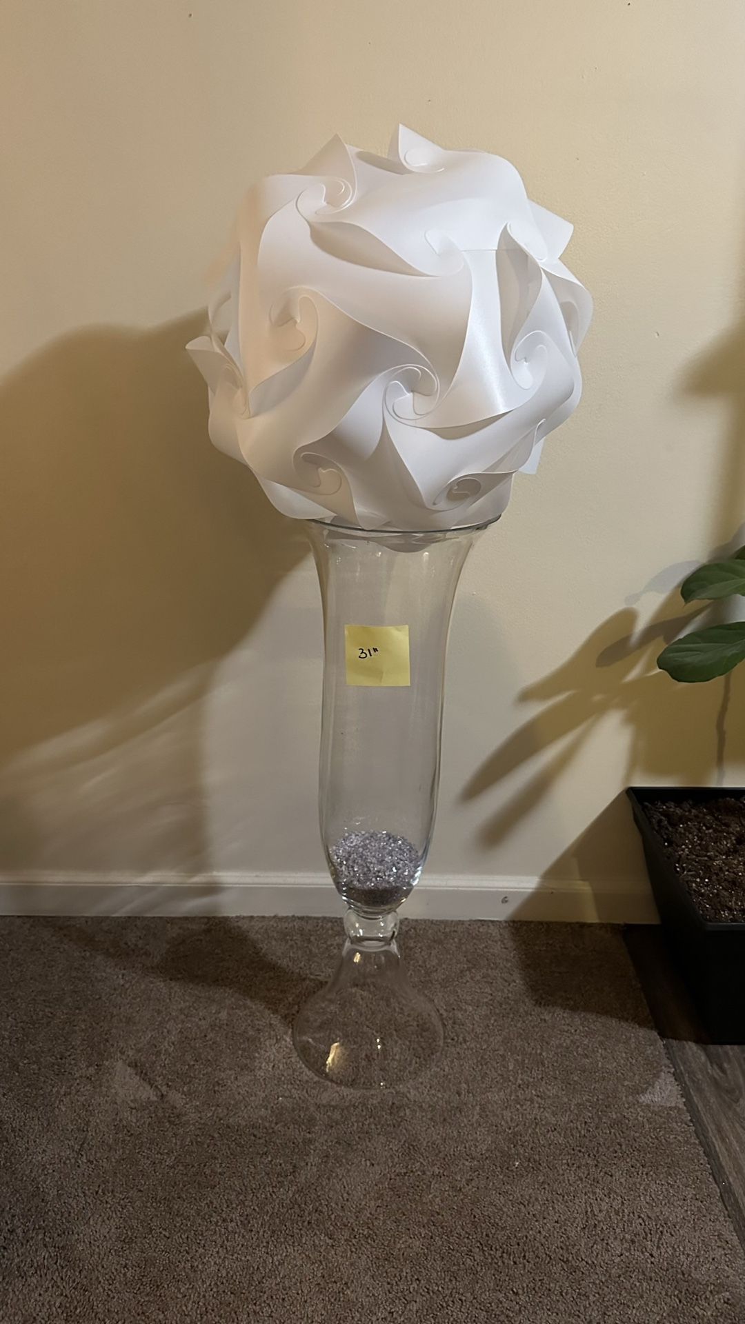 Tall 31" Trumpet Vase With 12" Sphere