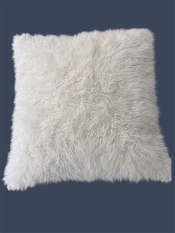 Large, Mongolian or "shaggy" style decorative square pillow or floor pillow