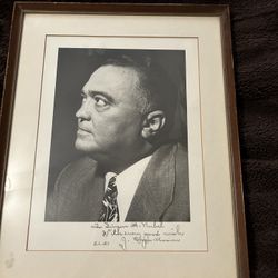 J. Edgar Hoover Framed Signed Photo