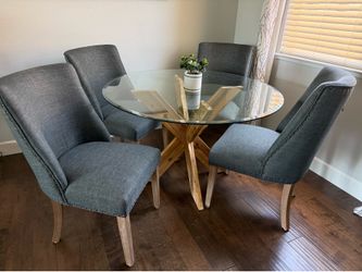 Like-New Linon 5-Piece Glass Top Dining Set (4 Chairs) – Barely Used