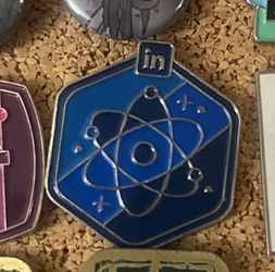 LinkedIn Blue Enamel Isotope Pin 1 Inch