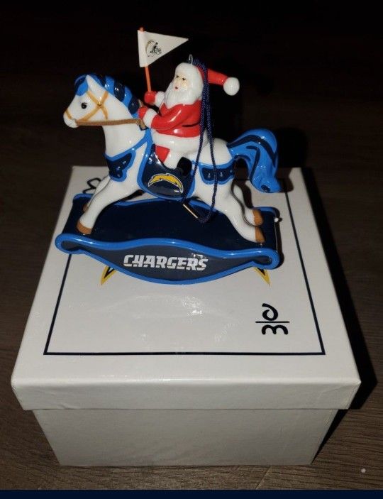 Banbury Mint San Diego  Chargers Christmas Santa Ornaments