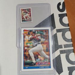 Topps 40 Sammy Sosa DoB ERROR with Rare Mini Topps 40 Sammy Sosa