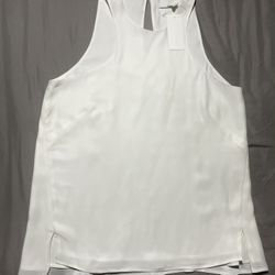 J Brand Ivory High Neck Relaxed Tank Top