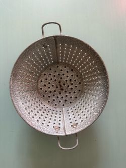 Vintage Enamelware Colander with Handles