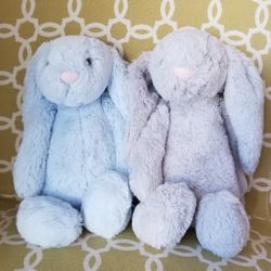 2 Jellycat Bashful Bunny Blue Rattle & Gray Original Size 40 Reserved/Hold