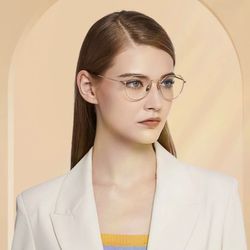 Women's Rose Gold Polygonal Glasses