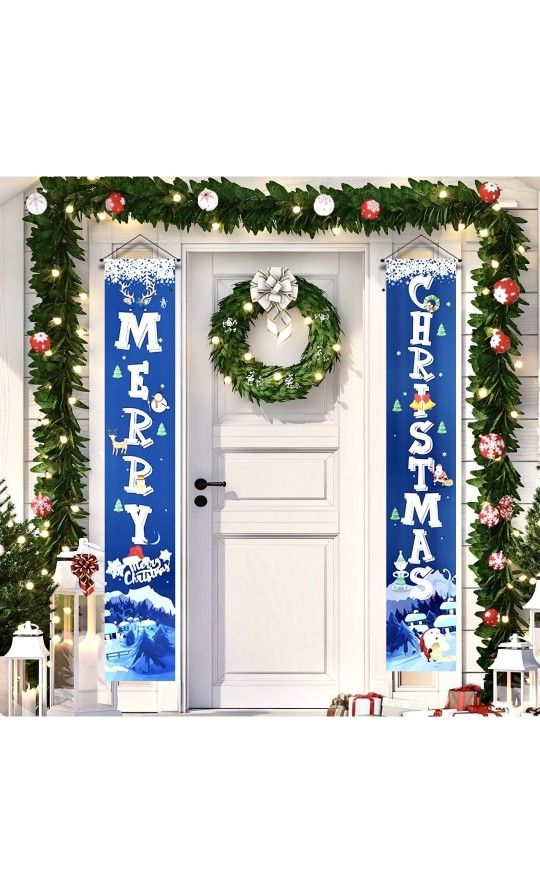 Merry Christmas Decorations for Home Xmas Front Door Decorations