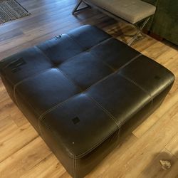 FREE Extra Large Brown Faux Leather Ottoman 