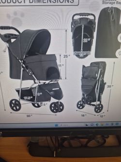 Brand New 2 Black  Pet Strollers and1 smaller  stroller umbrella type $35.00 Second set of pictures shown