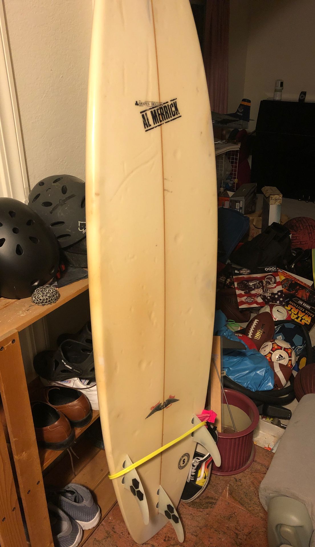 Al Merrick channel island flyer F surfboard 6”4