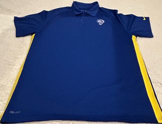 Nike Dri-FIT Los Angeles Rams NFL Onfield Apparel Polo Shirt Size XL