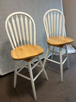 2 Nice Swivel Solid Wood Chairs
