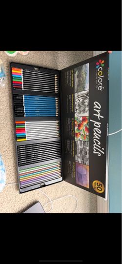 Art Set. Colored pencils and graphite pencils