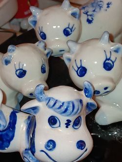Vintage 1970s Dutch Blue Cows