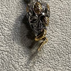 Skull With Snake Necklace