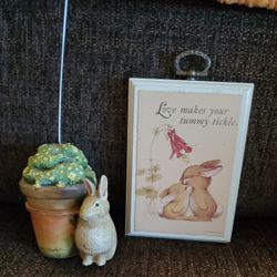 Vintage Hallmark Wood Plaque "Love Makes Your Tummy Tickle & 