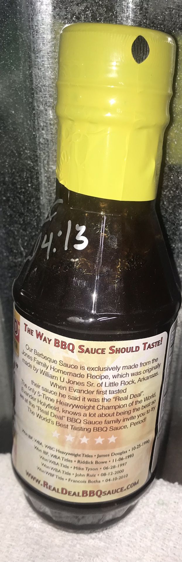 Evander Holyfield Signed Real Deal BBQ Sauce