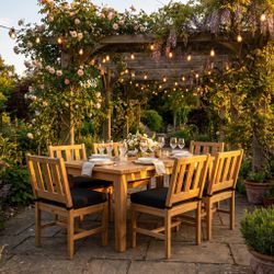 New Grade-A Teak 7-Piece Outdoor Dining Set - Seats 6 - Mila Collection by JRS Patio - San Diego