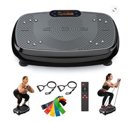 Vibration Plate Exercise Machine Home Fitness Whole Body Workout 330lbs capacity 2 loops, 5 resistance bands remote control