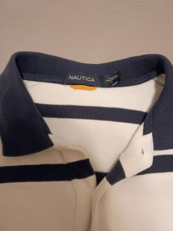 Nautica Men’s 2XL Navy & White Striped Polo Shirt