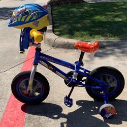 Paw Patrol Kids Bike Along With Helmet  - Rarely Used 