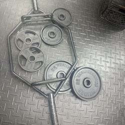 Exagonal Barbell Olimpic And Plates Weigths Weider