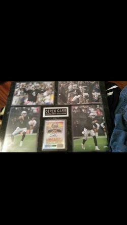 Derek Carr auto card with 4 photos