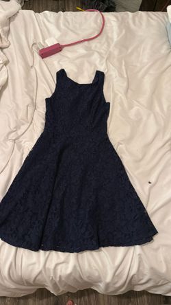 Kids Girls Formal Navy Blue Dress 