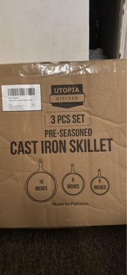 Cast iron skillet 3-pcs
