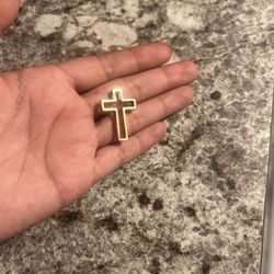 14k Solid Gold Cross Pendant Vintage 