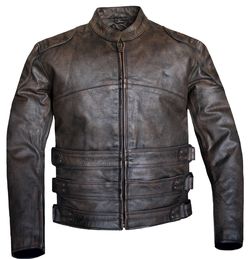 Men Brown Motorcycle Cowhide Concealed Carry Leather Jacket