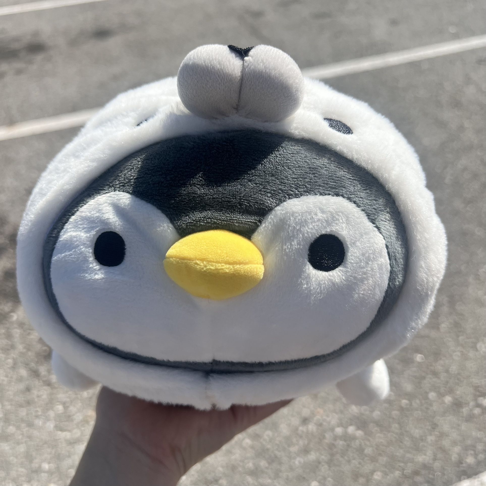 Takashoji Penguin in Fluffy white Seal Costume Plush 14" Rare Stuffed Animal NWT