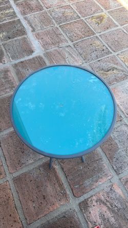 Small Outdoor Blue Table