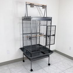 (New) $155 Large Bird Cage 68” Tall with Rolling Stand for Parakeets, Parrot, Cockatiel, Chinchilla, Cockatoo